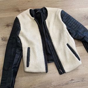 Sherpa and leather jacket